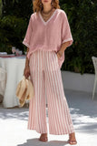 Striped Wide-Leg Pants Set