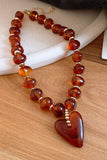 Heart Pendant Beaded Necklace