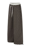 Polka Dot Drawstring Wide-Leg Casual Pants