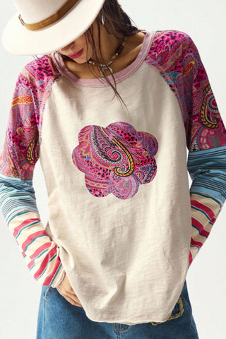 Patchwork Long Sleeve Top