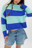 Striped Crew Neck Knit Sweater
