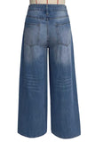 High-Waist Wide-Leg Button Detail Baggy Jeans