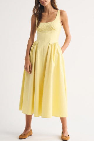 Sleeveless Flowy Midi Casual Dress