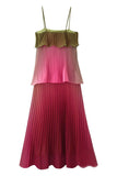 Ombre Pleated Tiered Casual Dress