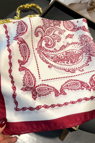 Paisley Print Satin Neck Scarf