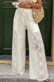 Drawstring Lace Panel Casual Pants