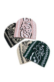 Paisley Print Knit Beanie Hat