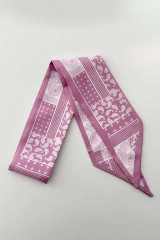 Assorted Print Satin Finish Skinny Scarf