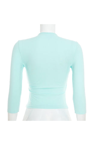Tie-Neck Wrap Front Crop Top