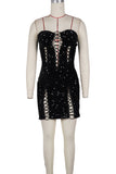 Sequin Lace-Up Cutout Mini Dress