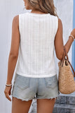 Tie-Front Lace Trim Tank Top