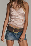 Lace Halter Tie-Front Tank