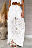 Lace Wide-Leg Casual Pants