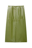 Faux Leather High-Waist Midi Skirt