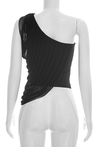 One-Shoulder Draped Tank Top