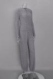 Ribbed Henley Crop Top and Balloon Pants Set