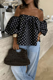 Off-Shoulder Polka Dot Top