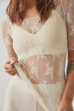 Sheer Floral Lace Fitted Top