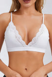 Lace Trim V-Neck Wireless Bralette