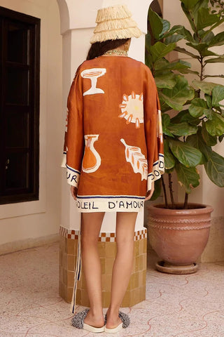 Graphic Wrap Tunic Dress