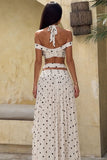 Tie-Front Cutout Strap Skirt Set
