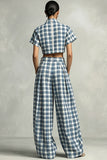 Plaid Two-Piece Pants Set