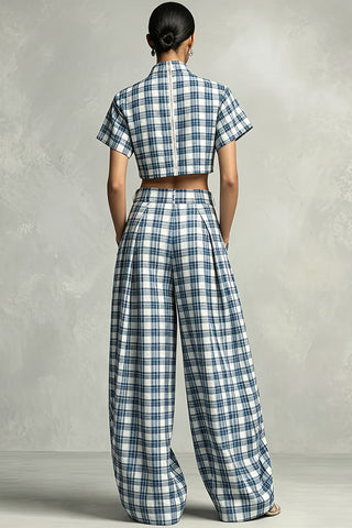 Plaid Two-Piece Pants Set