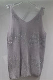Sequin V-Neck Sleeveless Tank