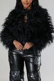 Fuzzy Open-Front Long Sleeve Jacket