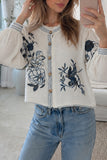 Floral Detail Puff Sleeve Blouse