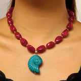 Heart Pendant Beaded Necklace