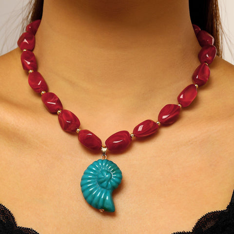 Heart Pendant Beaded Necklace