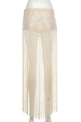 Halter Tassel Detail Skirt Set