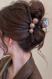 Marbled Sphere Stack Hair Claw Clip