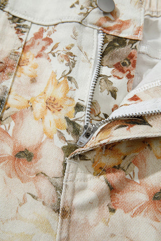 High-Rise Floral Wide-Leg Pants
