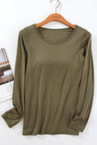 Long Sleeve Scoop Neck Bra Top
