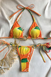 Metal Ring Triangle Bikini Set