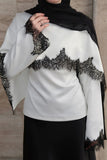 Lace Trim Bell Sleeve Blouse