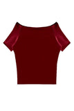 Off-Shoulder Fitted T-Shirt