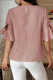 Ruffle-Sleeve Gingham Tee