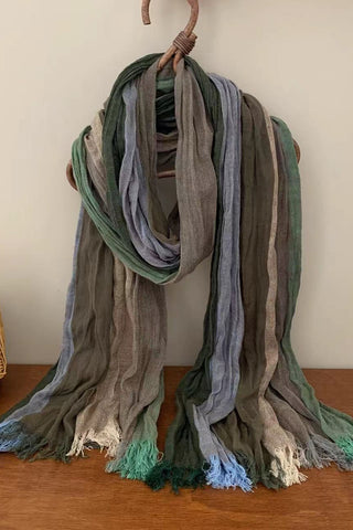 Crinkle Textured Frayed Edge Scarf