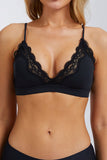 Lace Trim V-Neck Wireless Bralette