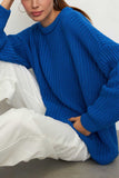 Textured Knit Crew Neck Oversized Sweater
