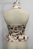 Floral Halter Corset Tank Top