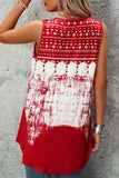 Abstract Print Scoop Neck Tunic Top