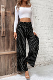 Polka Dot Wide-Leg Casual Pants