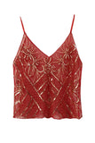 Sequin Geometric Beaded V-Neck Cami