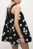 Polka Dot Lace Accent Mini Dress
