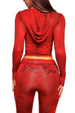 Leopard Print Hoodie and Flare Pants Set