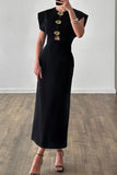 Keyhole Detail Midi Dress